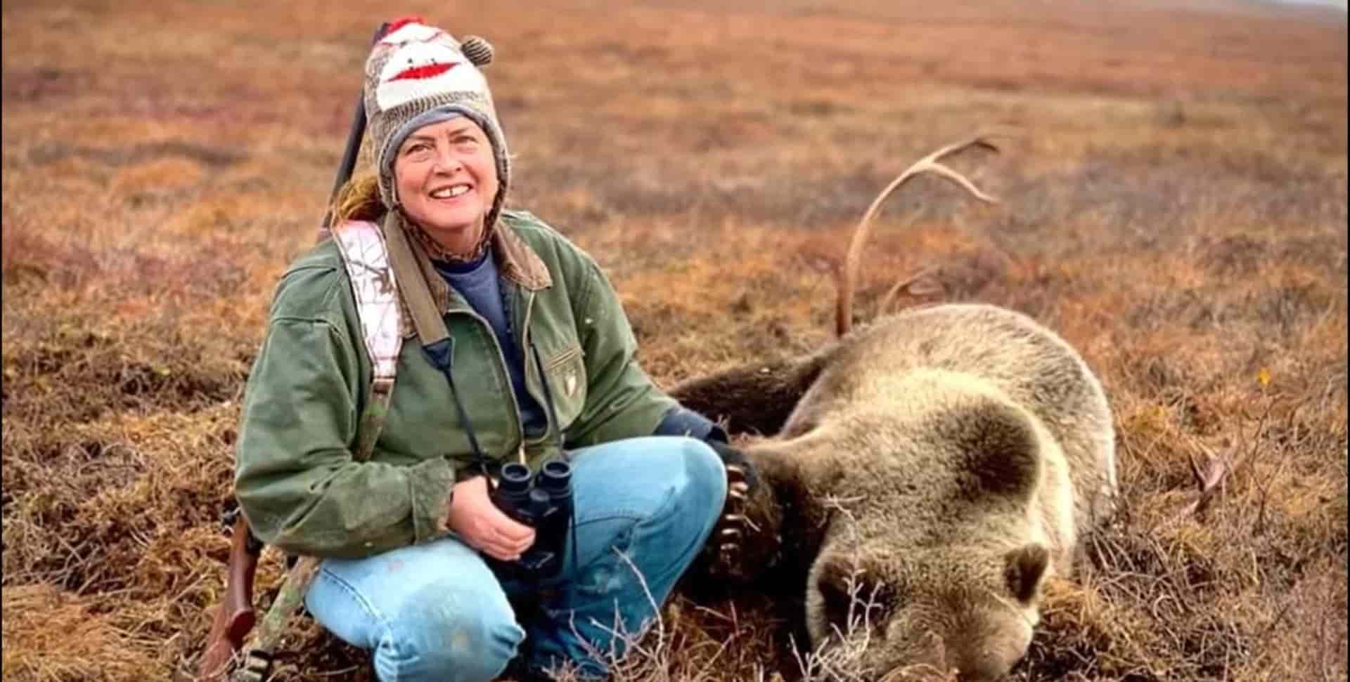 Image of Sue Aikens after the bear attack