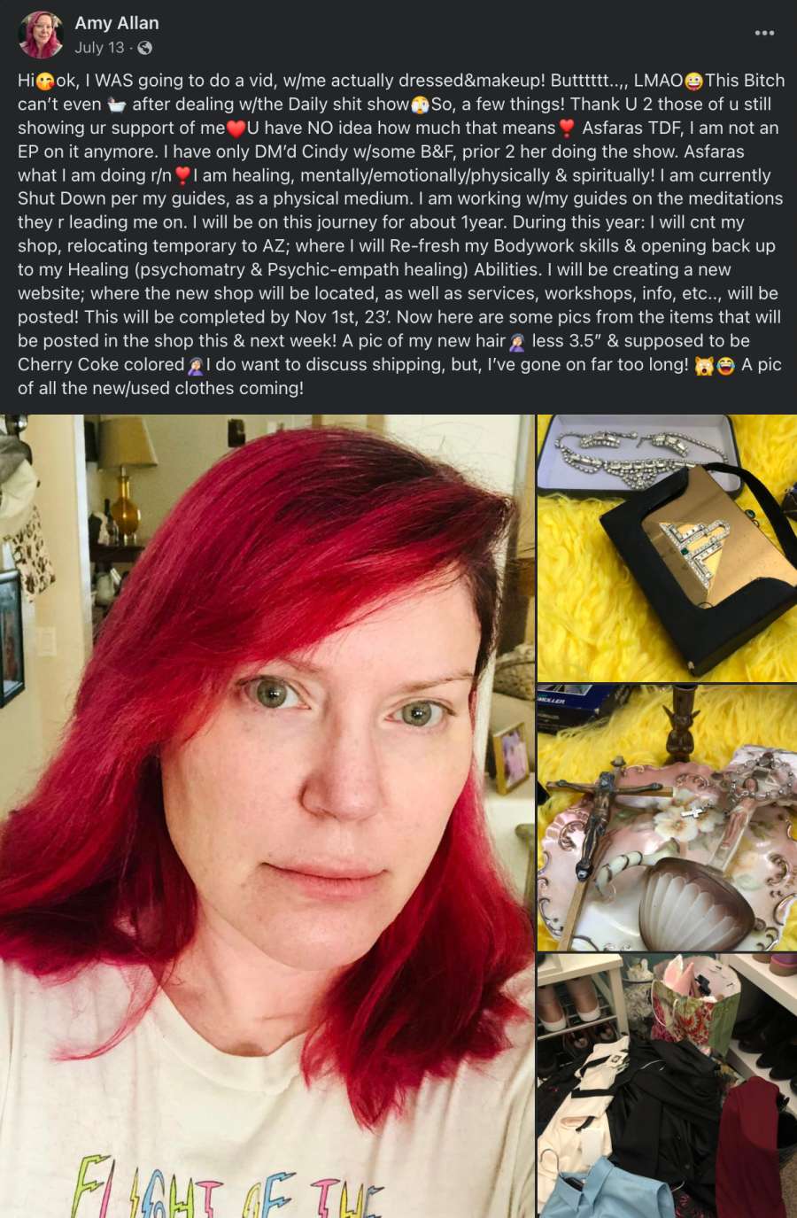 Image of Amy Allan post about her online brand