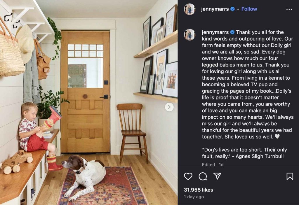 Image of Jenny & Dave Marrs Mourn the Loss of Beloved Dog Dolly: A Heartfelt Tribute from the HGTV Stars