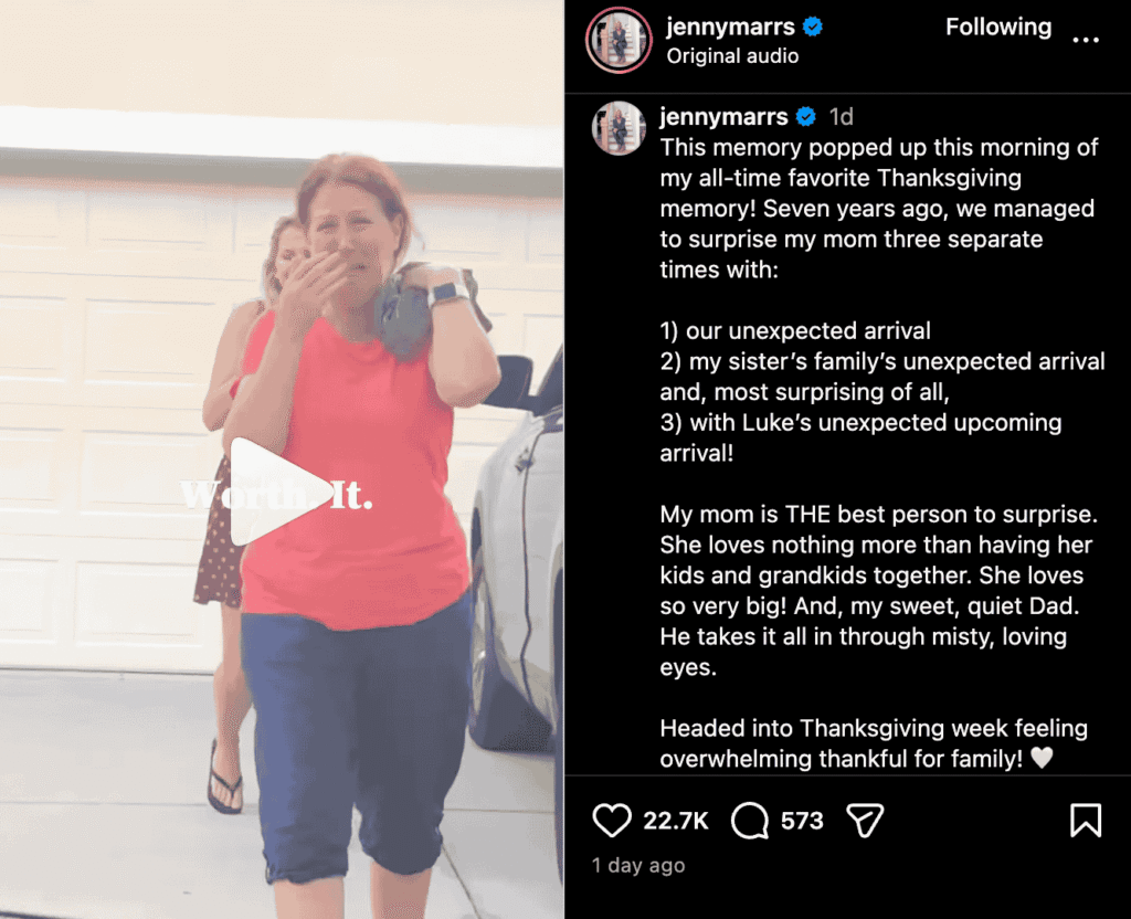 Image of Jenny Marrs emotional family reunion